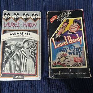 Vintage Laurel & Hardy VHS Comedy Tapes Classic Film Slapstick Collectible Lot 2